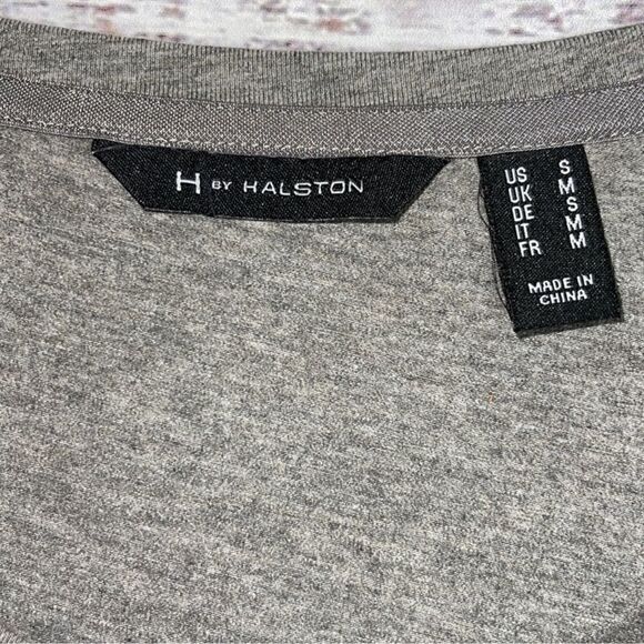 H by Halston Dress Womens Size Small Midi Gray High low Cotton Blend Minimalist - Picture 5 of 8